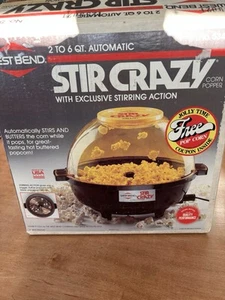 West Bend Stir Crazy 2-6 Qt. Popcorn Popper Automatico 5346 Nuovo Scatola Aperta - Foto 1 di 3