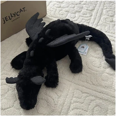 Jellycat Black Onyx Dragon - RARE - BNWT - Stunning Best Cuddly Toy - Image 1 of 4