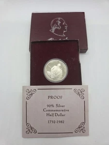 1982S George Washington Silver Proof Half Dollar 90% Silver w/ Case & COA - Picture 1 of 1