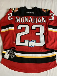 SEAN MONAHAN SIGNED CALGARY FLAMES REEBOK JERSEY BECKETT BAS COA T40279 - Picture 1 of 5
