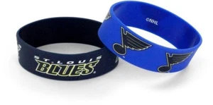 ST LOUIS BLUES - PULSERAS DE SILICONA - PAQUETE DE 2 - TOTALMENTE NUEVAS - NHL-BC-207-06 - Imagen 1 de 1