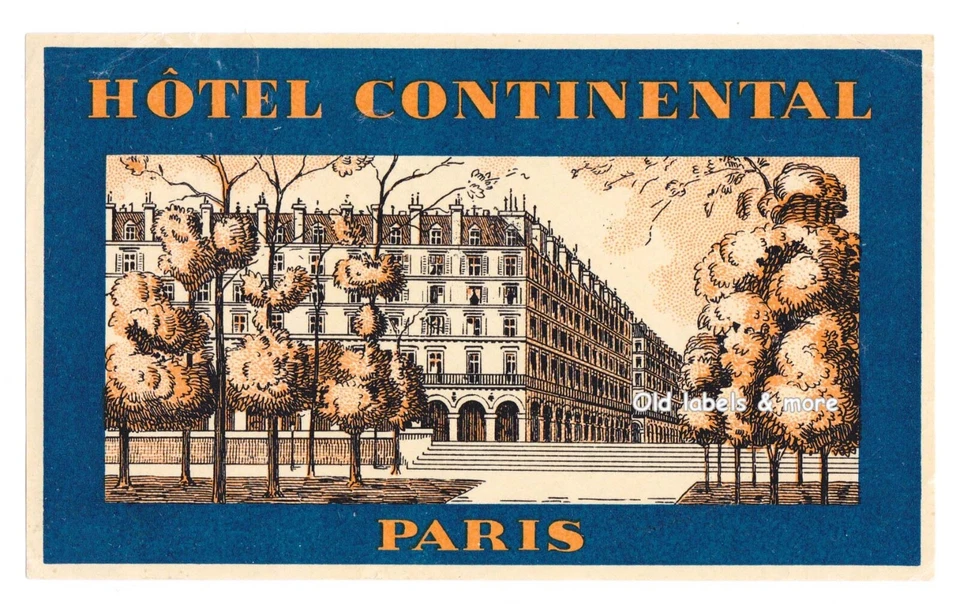 x6120 Hotel Continental PARIS luggage label Kofferaufkleber - Bild 1 von 1