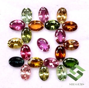 6x4 mm Natural Multi Tourmaline Oval Cut 10.97 CTS Lot 25 Pcs Calibrated Gems - Foto 1 di 5