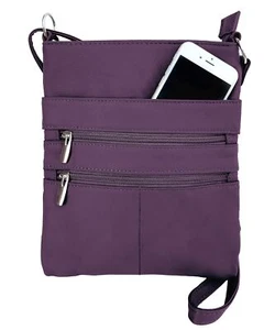 Roma Leathers Mini Body Purse - Multi Pocket Double Zipper Cross Body Handbag... - Bild 1 von 5