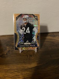 Johnathan Abram 2019 Panini Prizm Gold Lazer Raiders Rookie Card #319