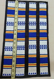 Hecho a mano Sioux Azul 4 Cuentas Rayas para Powwow Regalia Camisas de Guerra Leggings BDS136 - Imagen 1 de 2
