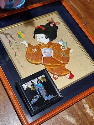 Japanese Geisha Influence Art 3D Luminous Wall Hanging Or Frame Set Rockabilly  • 42$