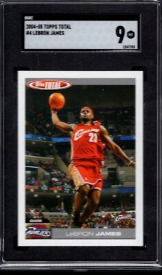 2004-05 TOPPS TOTAL #4 LeBRON JAMES SGC 9 MINT CAVALIERS LAKERS - Image 1 of 2