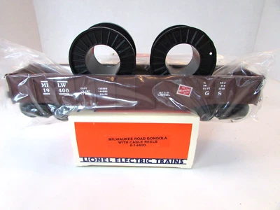 Lionel 6-19400 Milwaukee Road Gondola with Cable Reels 1987 Excellent Boxed H1E - Image 1 of 2