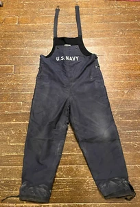 VTG Men's WWII 1940s US Navy Blue Deck Overalls Sz M WW2 40s USN - Picture 1 of 9