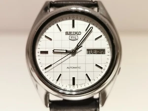 VINTAGE BEAUTIFUL DAY-DATE MEN'S JAPAN AUTOMATIC WATCH "SEIKO"5 /7009-3040 - Picture 1 of 7