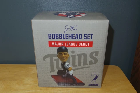 2019 Minnesota Twins Joe Mauer Bobblehead #2 SGA - Major Leage Debut - Brand New Cover