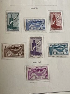 7 Stamps - French Morocco 1939-40 Airmail MH From Album - Picture 1 of 11