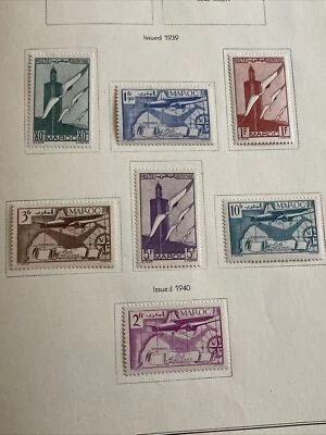 7 Stamps - French Morocco 1939-40 Airmail MH From Album - Image 1 of 4