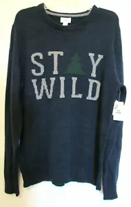 Suéter Manga Larga Azul Marino Antiguo Stay Wild Mezcla Lana Talla Grande Nuevo con Etiquetas - Imagen 1 de 5