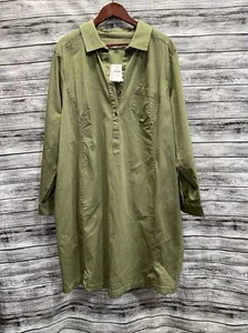 NEU 22 J Jill Live In Chino Langarm Kragen Knopfleiste Hemdkleid grün - Bild 1 von 4