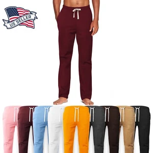MENS WOMENS UNISEX PLAIN SWEATPANTS CASUAL JOGGERS FLEECE PANTS Lounge Pajama - Picture 1 of 38