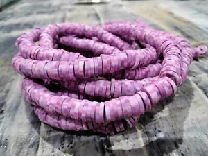 Hmade Polymer Clay Heishi Bead, Floral Plum, 6x1mm Approx 400 pcs - Picture 1 of 3