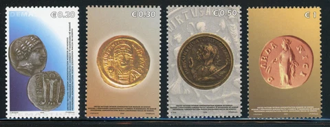 KOSOVO (UN Admin) MNH: Scott #59-62 Depicting Ancient Coins CV$7+ Cover