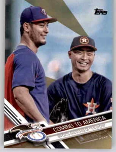 2017 Topps Update Gold Foil Yu Darvish #d 388/2017 Parallel Rangers #122 - Picture 1 of 2