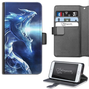 Fantasy Blue Ice Dragon PU Leather Wallet Phone Case;Flip Case;Cover - Picture 1 of 4