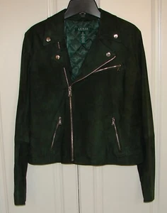 NEW Lauren/Ralph Lauren size Medium green suede moto biker style jacket - Picture 1 of 5