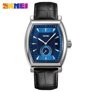 Mens Luxury Watch Black Leather Strap Quartz Waterproof 30M Watches SKMEI 9306 - Picture 1 of 3