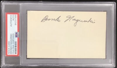Bronko Nagurski Signed Index Card Cut Football Autograph Bears HOF PSA/DNA - Image 1 of 3