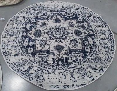 Alfombra Mancha Trasera CREMA/AZUL MARINO 5'-3" X 5'-3", Precio Reducido 1172768930 MAD603D-5R Foto 1 de 4