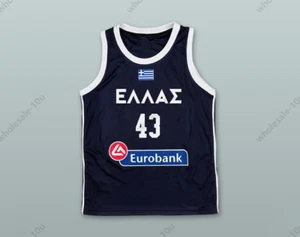 PERSONALIZADO Thanasis Antetokounmpo 43 Grecia Azul Marino Baloncesto Cosido S-6XL - Imagen 1 de 3