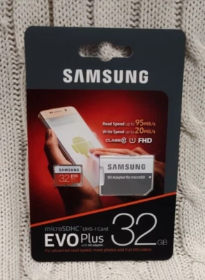 Samsung EVO Plus 32GB, Class 10 20MB/s - MicroSDHC Card - MB-MC32GA/AM - Image 1 of 3