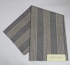 Ralph Lauren   26"X26" Fabric Remnant "Fawkes Woolen Stripe"  Color, Greys, Loa - Picture 1 of 4