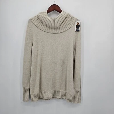 Suéter de cuello alto Nautica para mujer talla XL 1049460 avena beige jaspeado NUEVO Foto 1 de 4