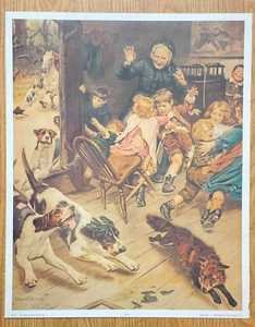 Vintage 1992 Chaos D801 Arthur Elsley 1898 Family Hound Dogs Fox Horse Art Print - Picture 1 of 6