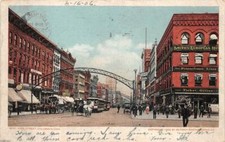 HIGH STREET COLUMBUS OHIO PENNSYLVANIA LINE RAILROAD OFFICE POSTCARD 1906