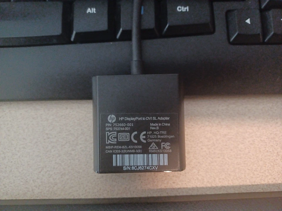 HP Display Port to DVI SL Adapter - Image 1 of 3