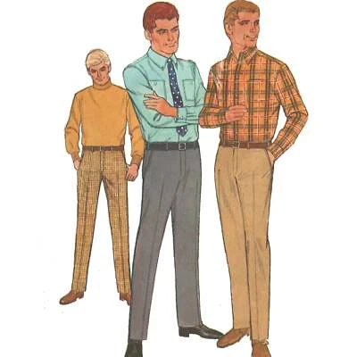1960s Pattern, Men's Shirt & Hipster Slacks Set - Multi-sizes - Image 1 of 3