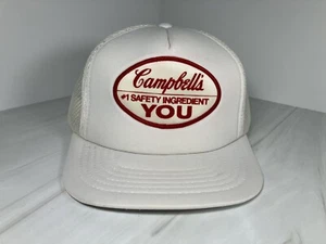 VTG Campbell’s Soup Safety Employee Trucker Hat Mesh Foam White - Picture 1 of 11