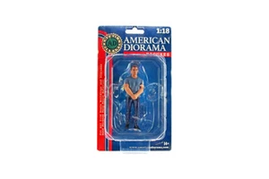 Car Meet 3 1:18 American Diorama 76329 Figure 4 Blue Gray Man Guy Male 4" - Picture 1 of 2