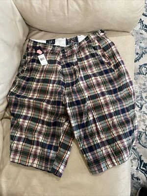 American Living Mens Size 34 Flat Front Green Multi Cape Neddick Shorts - Image 1 of 4