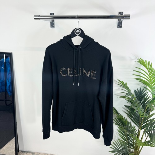 Felpa con cappuccio Celine x Heidi Slimane spilla di sicurezza nera prezzo consigliato £ 1000 ^
