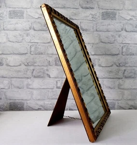 Antik Vintage Schminktisch Spiegel verziertes vergoldetes Gestell abgeschrägtes Glas 50 cm x 40 - Bild 1 von 14