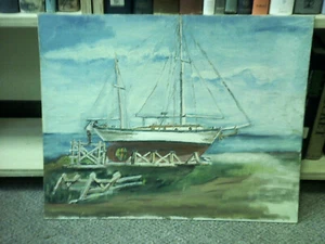 FRANCIS ZECCHINI (1889-1989), BARCO FUERA DEL AGUA, KENNEBUNKPORT, MAINE - Imagen 1 de 2