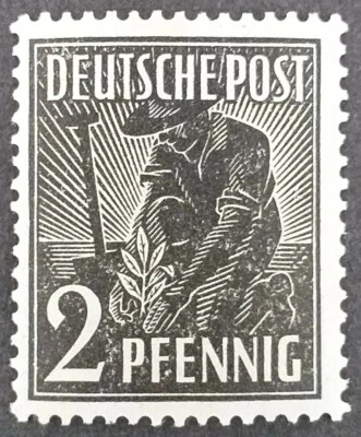 German Deutsche Post 2 Pfennig 1947  Sg;DE 928  - Image 1 of 2