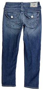 Jean skinny femme True Religion bleu poche à rabat capri taille 25 entrejambe 24 USA - Photo 1/10