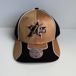 NWT Philadelphia 76ers Mitchell & Ness Black Gold Jersey Snapback Hat Cap - Picture 1 of 6