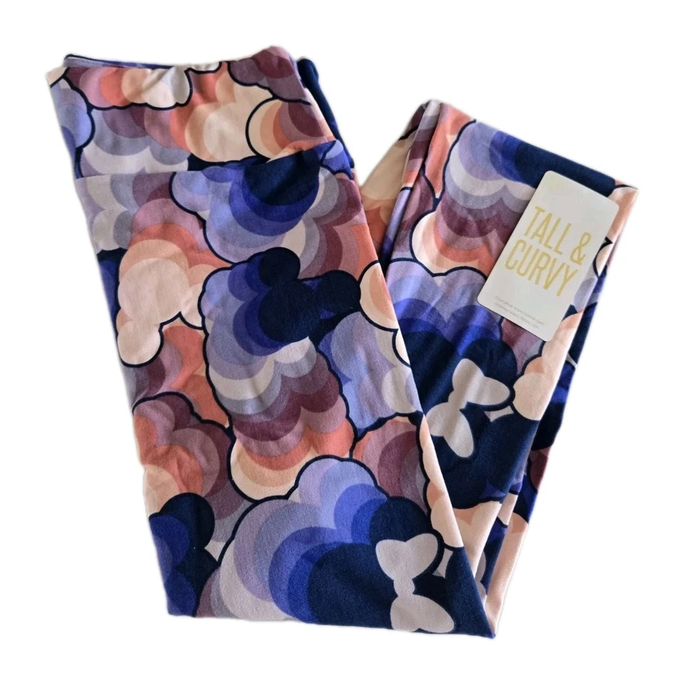 LuLaRoe TC Disney Leggings Mickey Mouse Hearts Blue Pink NWT😍  - Image 1 of 1