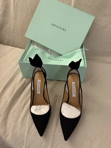 AQUAZZURA 105mm Bow tie suede pumps Size 36 (37) - Worn Once, excellent cond. - Picture 1 of 7