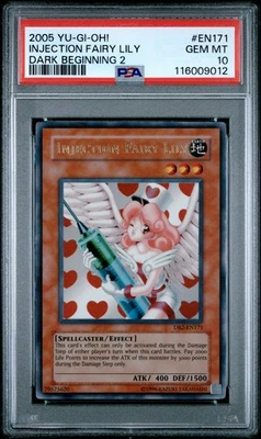 Yugioh Card Injection Fairy Lily DB2-EN171 Dark Beginning 2 2005 PSA 10 GEM MINT - Image 1 of 2