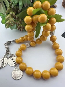 Sammlerstück gelber Faturan Bernstein 33 Perlen Gebet Rosenkranz, Geschenk سبحة مسباح فاتوران - Bild 1 von 15